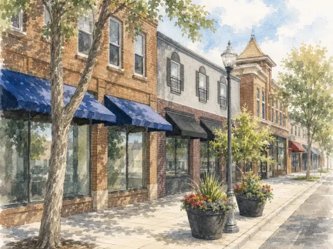 Downtown and Holyoke Avenue neighborhood in Lakeville, MN